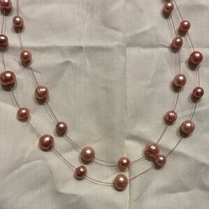 Vintage Honora Elegant Pink Pearl Necklace